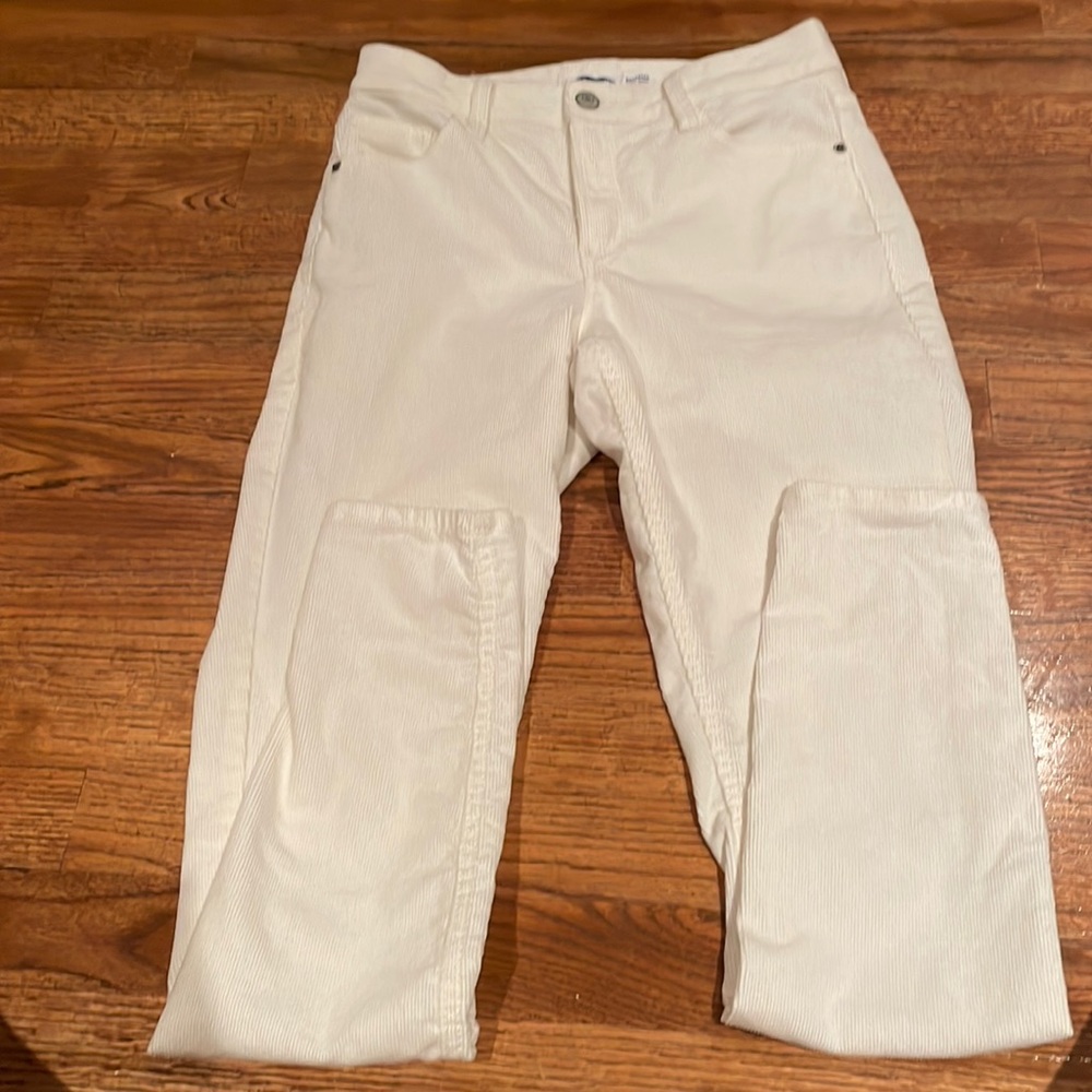 White corduroy skinny jeans